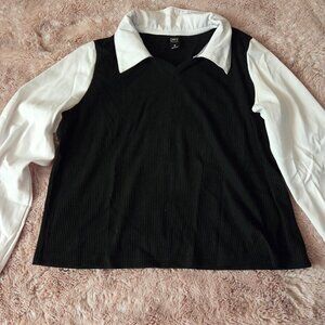 Black and white sweatervest
